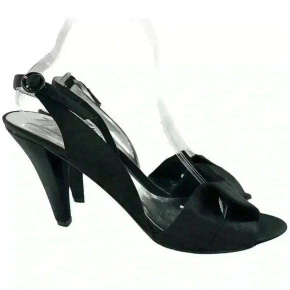 Kenneth Cole womens all my loving heels size 9 black satin party formal - Picture 1 of 15